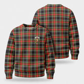 Stewart Black Tartan Crest Sweater
