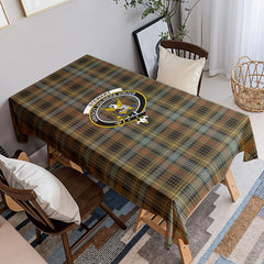 Stewart Hunting Weathered Tartan Crest Tablecloth