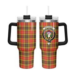 Buchanan Old Set Weathered Tartan Crest 40 oz Insulated Tumbler with Handle