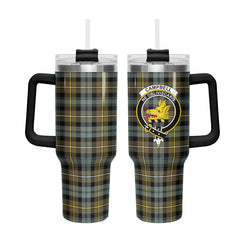 Campbell Argyll Weathered Tartan Crest 40 oz Insulated Tumbler with Handle