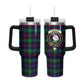 Campbell of Cawdor Modern Tartan Crest 40 oz Insulated Tumbler with Handle