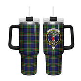 Colquhoun Modern Tartan Crest 40 oz Insulated Tumbler with Handle