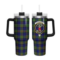 Colquhoun Modern Tartan Crest 40 oz Insulated Tumbler with Handle