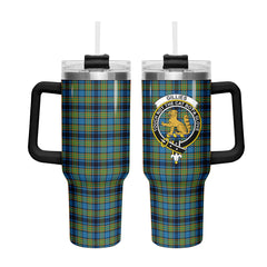 Gillies Ancient Tartan Crest 40 oz Insulated Tumbler with Handle