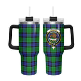 Graham of Menteith Modern Tartan Crest 40 oz Insulated Tumbler with Handle