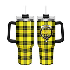McLeod of Lewis Modern Tartan Crest 40 oz Insulated Tumbler with Handle