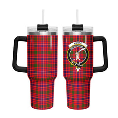 McRae Modern Tartan Crest 40 oz Insulated Tumbler with Handle