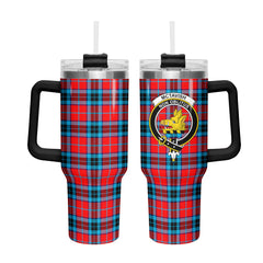 McTavish Modern Tartan Crest 40 oz Insulated Tumbler with Handle
