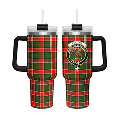Pollock Tartan Crest 40 oz Insulated Tumbler with Handle