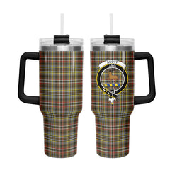 Scott Green Weathered Tartan Crest 40 oz Insulated Tumbler with Handle