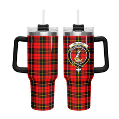 Wallace Hunting Red Tartan Crest 40 oz Insulated Tumbler with Handle