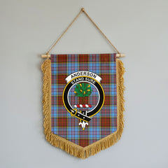 Anderson Modern Tartan Crest Wall Hanging Banner - Wood Pole