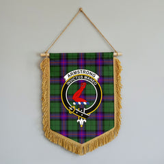 Armstrong Modern Tartan Crest Wall Hanging Banner - Wood Pole