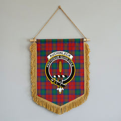 Auchinleck Tartan Crest Wall Hanging Banner - Wood Pole