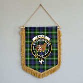 Baillie Modern Tartan Crest Wall Hanging Banner - Wood Pole