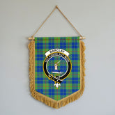 Barclay Hunting Ancient Tartan Crest Wall Hanging Banner - Wood Pole