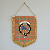 Bruce Ancient Tartan Crest Wall Hanging Banner - Wood Pole