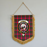 Carrick District Tartan Crest Wall Hanging Banner - Wood Pole