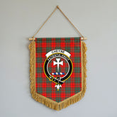 Cheyne Tartan Crest Wall Hanging Banner - Wood Pole