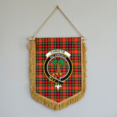 Christie Tartan Crest Wall Hanging Banner - Wood Pole