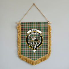 Craig Ancient Tartan Crest Wall Hanging Banner - Wood Pole