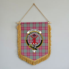 Crawford Ancient Tartan Crest Wall Hanging Banner - Wood Pole