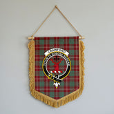 Crawford Modern Tartan Crest Wall Hanging Banner - Wood Pole