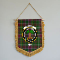 Crosbie Tartan Crest Wall Hanging Banner - Wood Pole