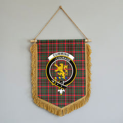 Cumming Hunting Modern Tartan Crest Wall Hanging Banner - Wood Pole