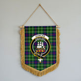 Duncan Modern Tartan Crest Wall Hanging Banner - Wood Pole