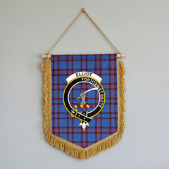Elliot Modern Tartan Crest Wall Hanging Banner - Wood Pole