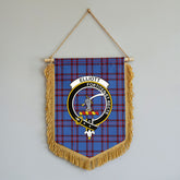 Elliott Modern Tartan Crest Wall Hanging Banner - Wood Pole