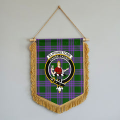 Elphinstone Tartan Crest Wall Hanging Banner - Wood Pole