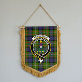 Fergusson Modern Tartan Crest Wall Hanging Banner - Wood Pole