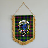 Forsyth Modern Tartan Crest Wall Hanging Banner - Wood Pole