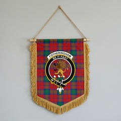 Fotheringham Tartan Crest Wall Hanging Banner - Wood Pole