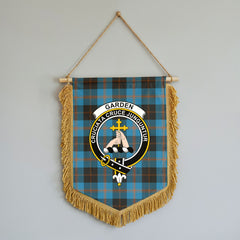 Garden Tartan Crest Wall Hanging Banner - Wood Pole