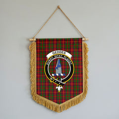 Geddes Tartan Crest Wall Hanging Banner - Wood Pole