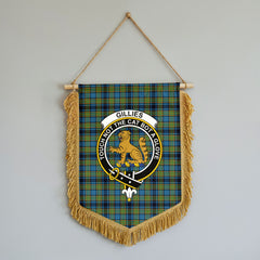 Gillies Ancient Tartan Crest Wall Hanging Banner - Wood Pole