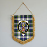 Gordon Dress Modern Tartan Crest Wall Hanging Banner - Wood Pole
