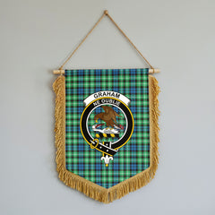 Graham of Montrose Ancient Tartan Crest Wall Hanging Banner - Wood Pole