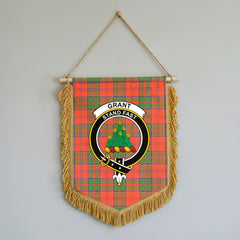Grant Ancient Tartan Crest Wall Hanging Banner - Wood Pole
