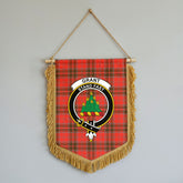 Grant Weathered Tartan Crest Wall Hanging Banner - Wood Pole