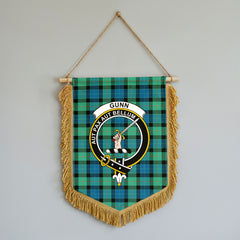 Gunn Ancient Tartan Crest Wall Hanging Banner - Wood Pole
