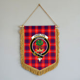 Hamilton Modern Tartan Crest Wall Hanging Banner - Wood Pole