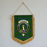 Henderson Modern Tartan Crest Wall Hanging Banner - Wood Pole
