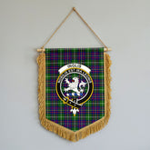 Inglis Modern Tartan Crest Wall Hanging Banner - Wood Pole