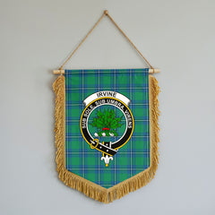 Irvine Ancient Tartan Crest Wall Hanging Banner - Wood Pole