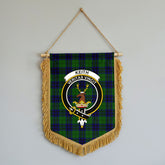 Keith Modern Tartan Crest Wall Hanging Banner - Wood Pole