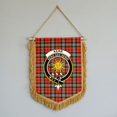 Kerr Ancient Tartan Crest Wall Hanging Banner - Wood Pole
